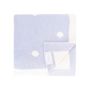 SHNUGGLE Luxusní bavlněná pletená deka modrá