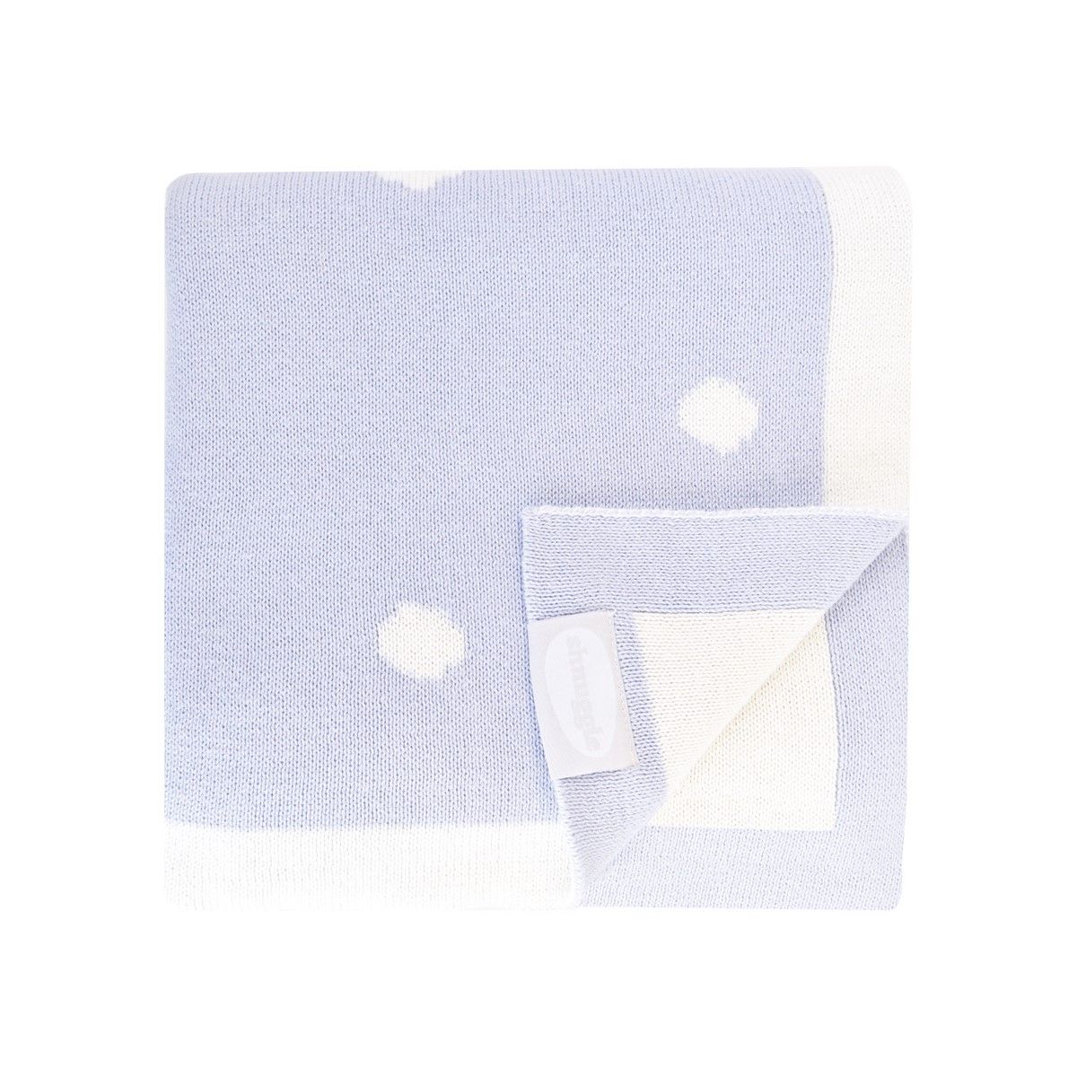 SHNUGGLE Luxusní bavlněná pletená deka modrá