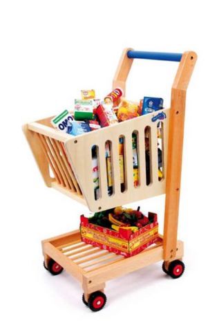Small Foot Dětský dřevěný nákupní vozík