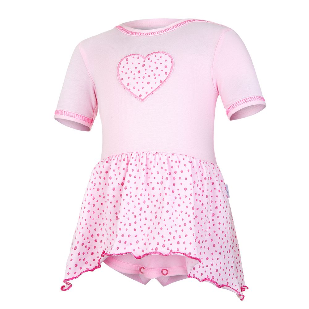 Little Angel Body šaty tenké KR Outlast® - růžová baby/růžová-puntík lesk