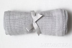 Dětská deka háčkovaná- šedá, 70 x 90 cm