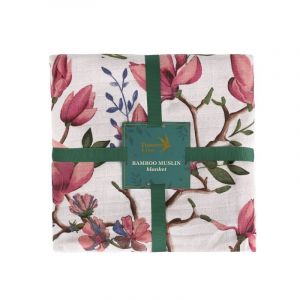 Tommy Lise Bambusová mušelínová deka Magnolia Lovebirds 106x106cm