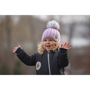 Little Angel dětská čepice pletená žebro copánek Outlast ® - černobílá Dita v.d. Tábor