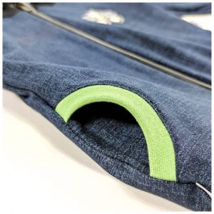 Little Angel Mikina podšitá rozepínací Outlast® - jeans/šedý melír